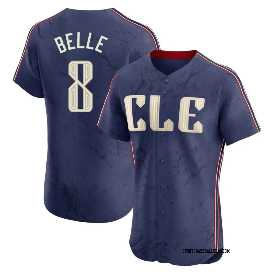 Albert Belle Men's Cleveland Guardians Navy Elite 2024 City Connect Jersey