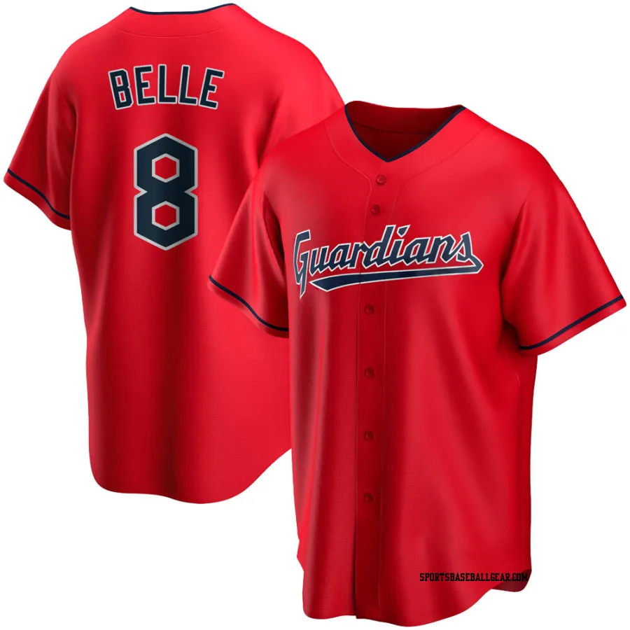 Albert Belle Men's Cleveland Guardians Red Replica Alternate Jersey