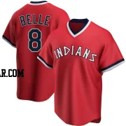 Albert Belle Men's Cleveland Guardians Red Replica Road Cooperstown Collection Jersey