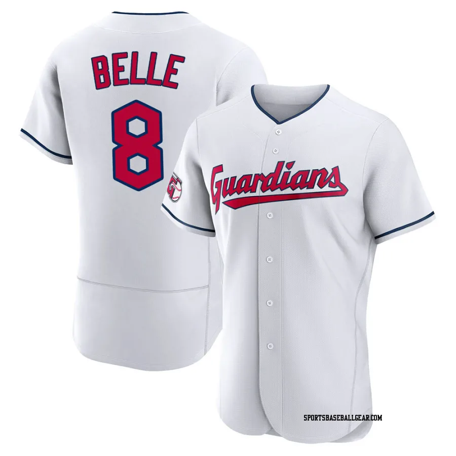 Albert Belle Men's Cleveland Guardians White Authentic Home Jersey