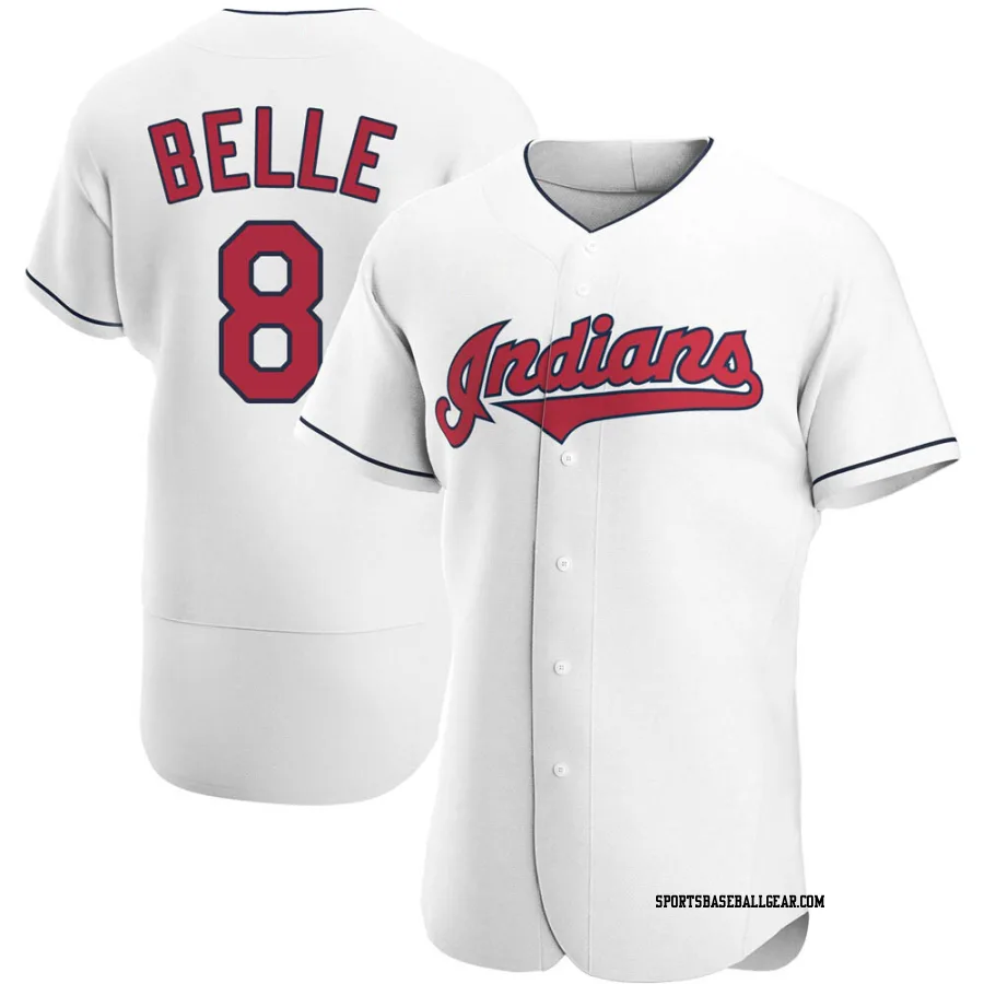 Albert Belle Men's Cleveland Guardians White Authentic Home Jersey