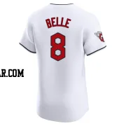 Albert Belle Men's Cleveland Guardians White Elite Home Jersey