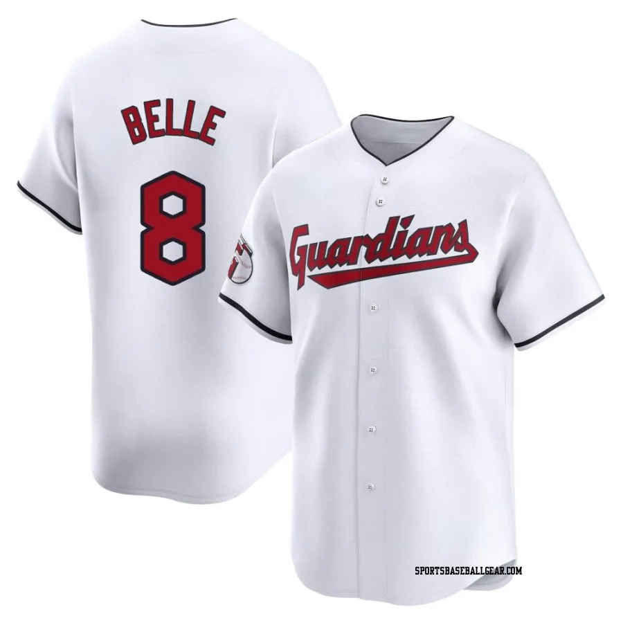 Albert Belle Men's Cleveland Guardians White Limited Home Jersey