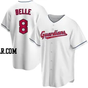 Albert Belle Men's Cleveland Guardians White Replica Home Jersey