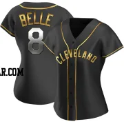 Albert Belle Women's Cleveland Guardians Black Golden Replica Alternate Jersey