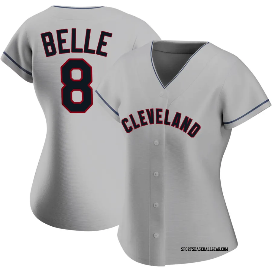 Albert Belle Women's Cleveland Guardians Gray Replica Road Jersey