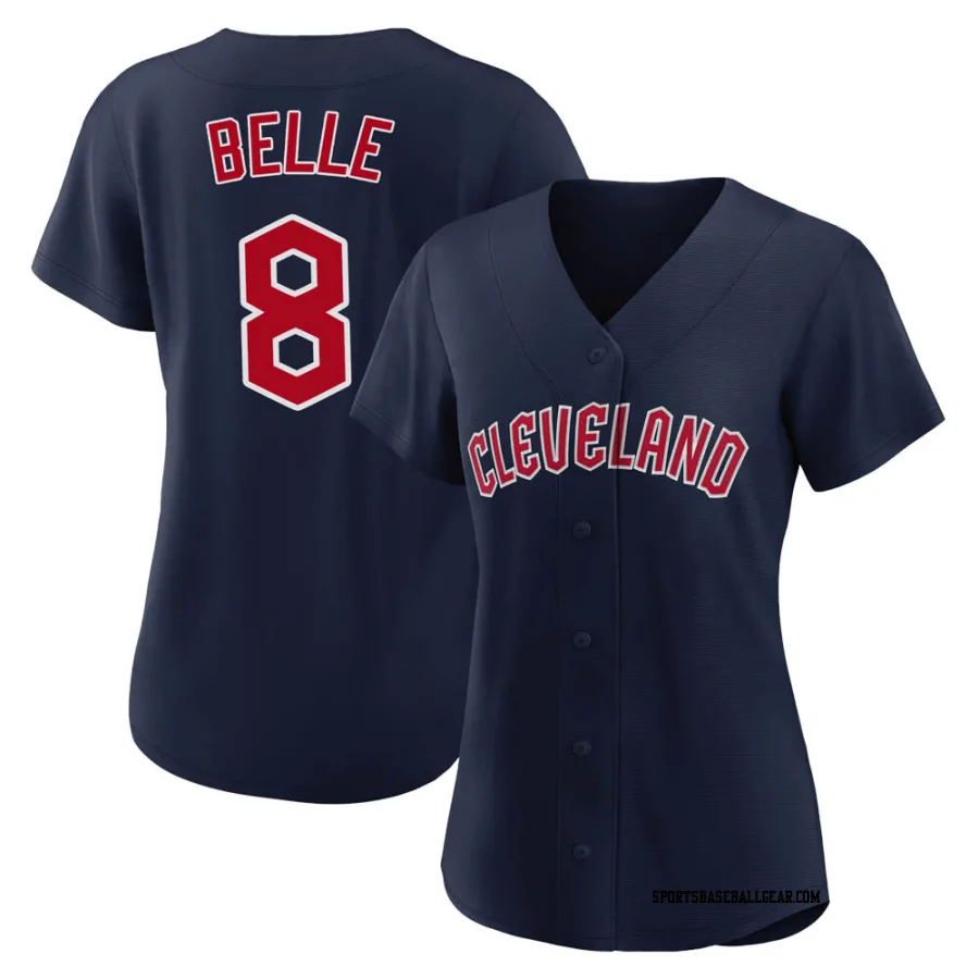 Albert Belle Women's Cleveland Guardians Navy Authentic Alternate Jersey