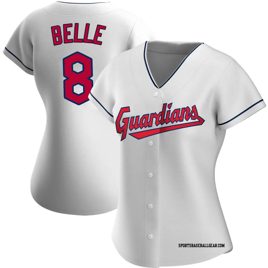 Albert Belle Women's Cleveland Guardians White Authentic Home Jersey