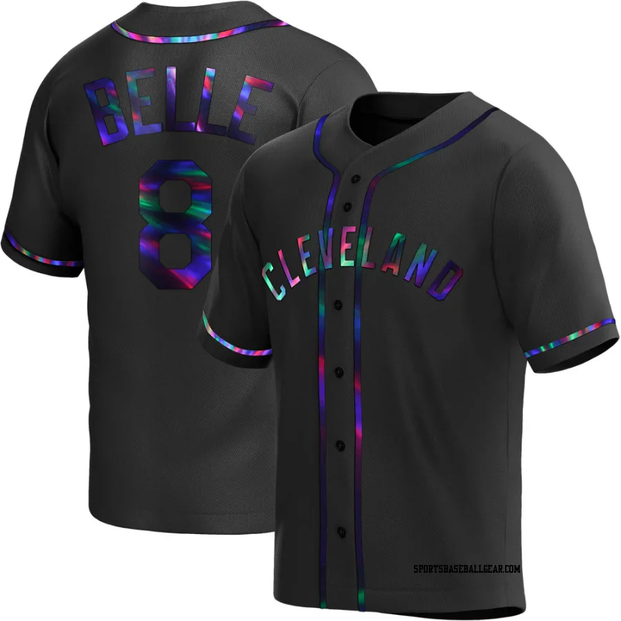 Albert Belle Youth Cleveland Guardians Black Holographic Replica Alternate Jersey