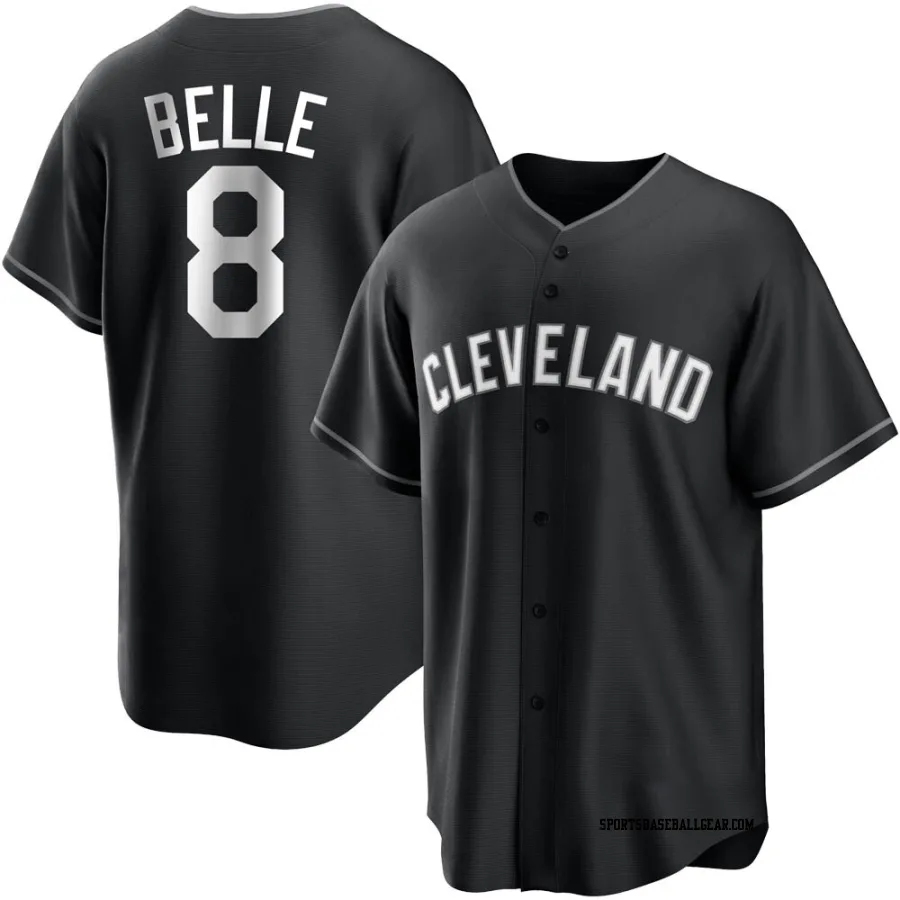 Albert Belle Youth Cleveland Guardians Black/White Replica Jersey