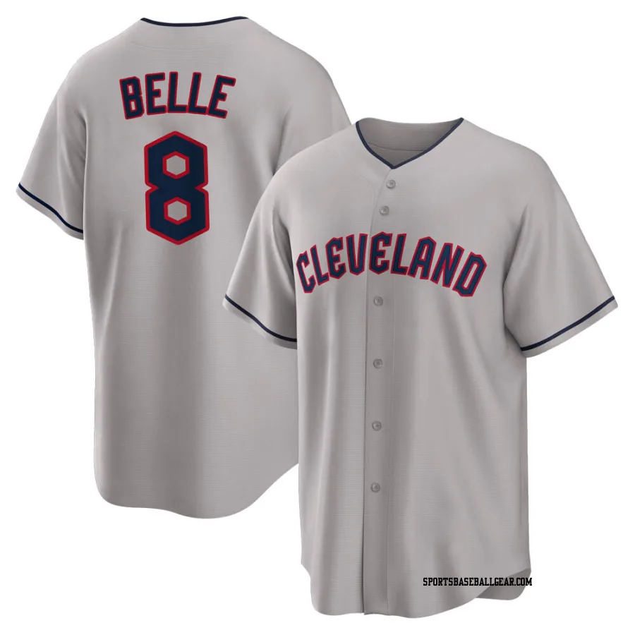 Albert Belle Youth Cleveland Guardians Gray Replica Road Jersey