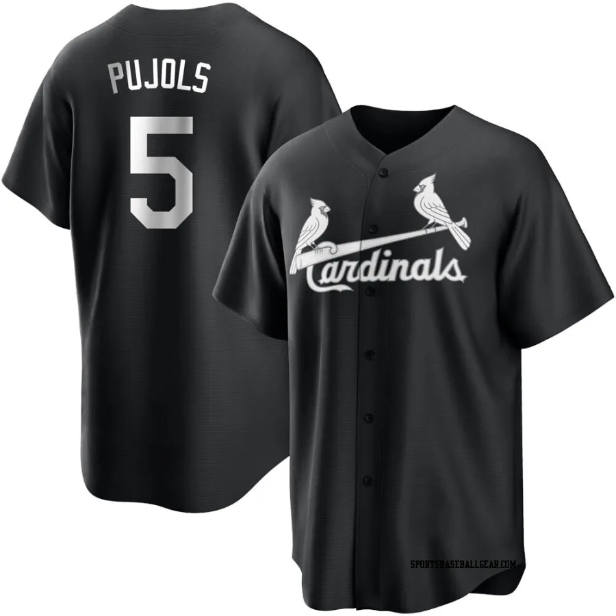 Albert Pujols Men's St. Louis Cardinals Black/White Replica Jersey