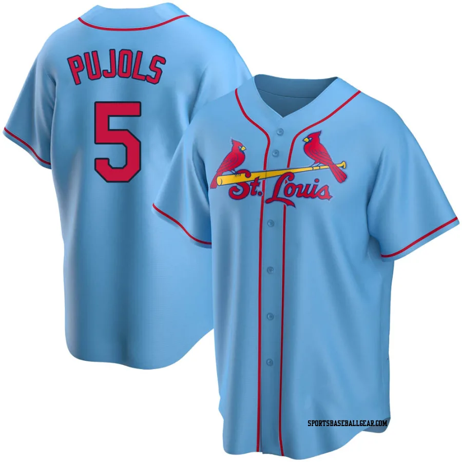 Albert Pujols Men's St. Louis Cardinals Light Blue Replica Alternate Jersey