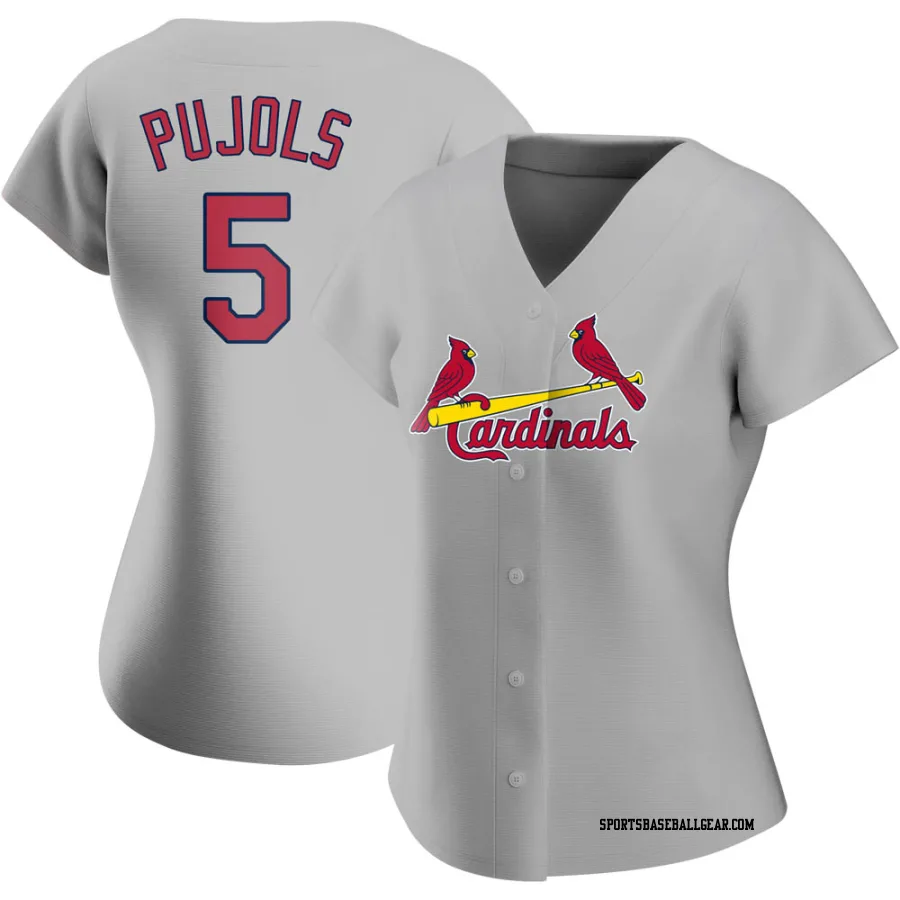 Albert Pujols Women's St. Louis Cardinals Gray Authentic Road Jersey