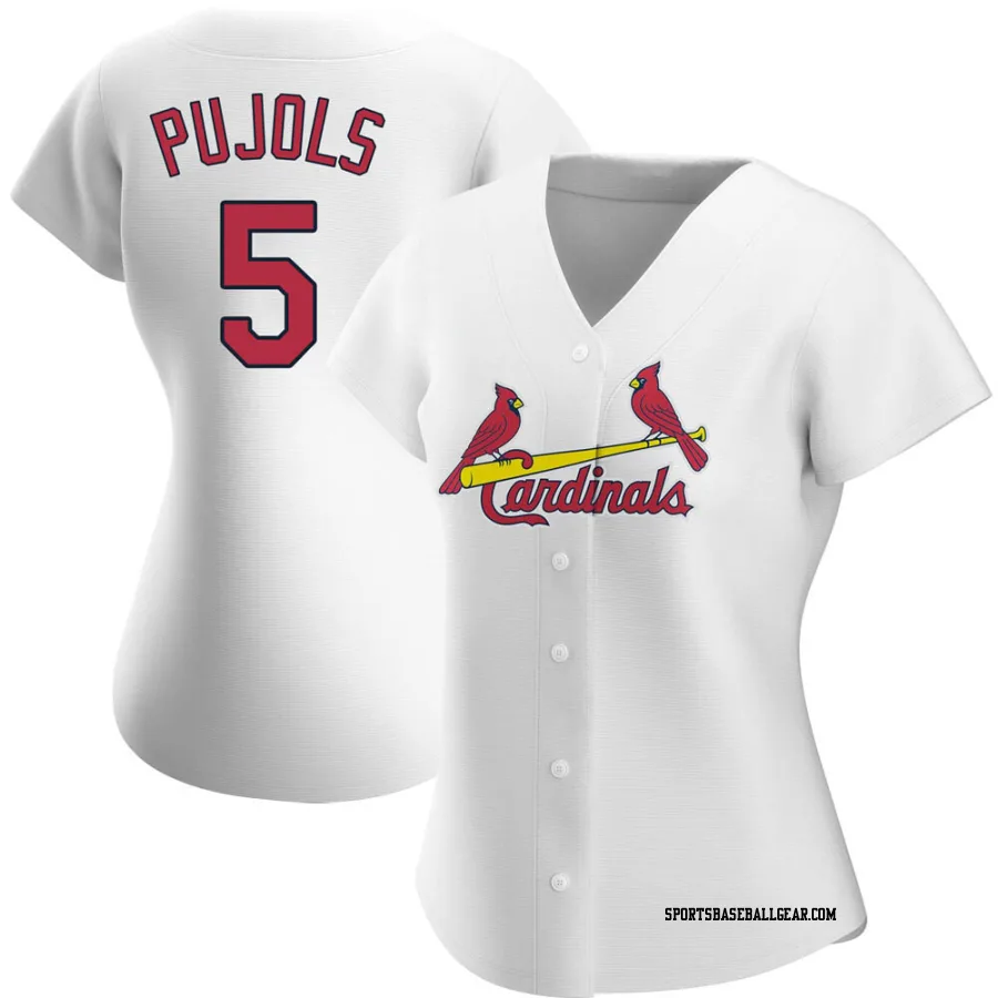 Albert Pujols Women's St. Louis Cardinals White Authentic Home Jersey