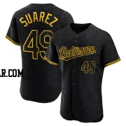 Albert Suarez Men's Baltimore Orioles Black Authentic Snake Skin City Jersey