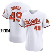 Albert Suarez Men's Baltimore Orioles White Elite Home Jersey