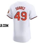 Albert Suarez Men's Baltimore Orioles White Elite Home Jersey