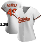 Albert Suarez Women's Baltimore Orioles White Authentic Home Jersey