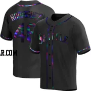 Alberto Rodriguez Men's Seattle Mariners Black Holographic Replica Alternate Jersey