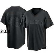 Alberto Rodriguez Men's Seattle Mariners Black Replica Pitch Fashion Jersey