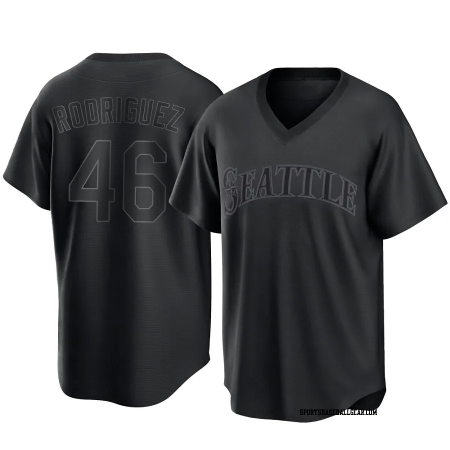 Alberto Rodriguez Men's Seattle Mariners Black Replica Pitch Fashion Jersey