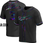 Alcides Escobar Men's Washington Nationals Black Holographic Replica Alternate Jersey