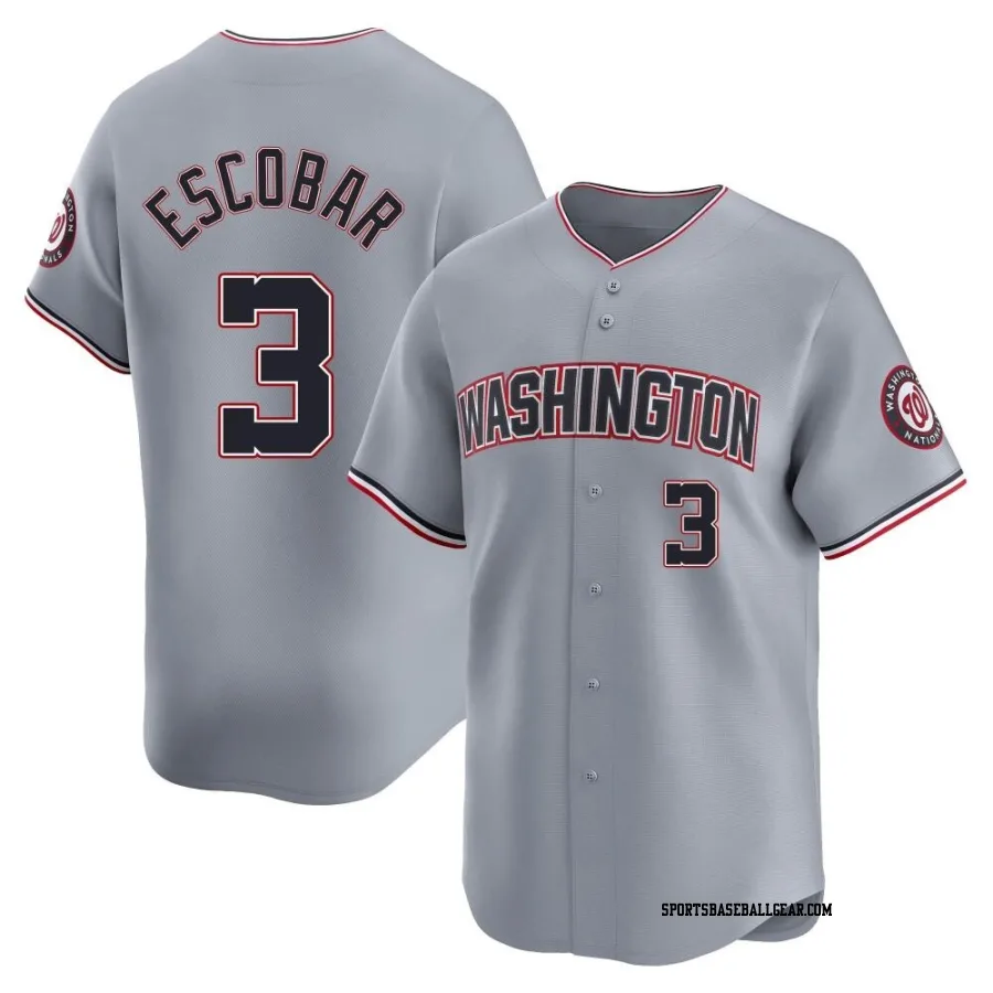 Alcides Escobar Men's Washington Nationals Gray Limited Road Jersey