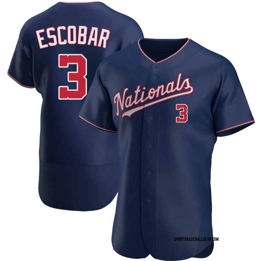 Alcides Escobar Men's Washington Nationals Navy Authentic Alternate Jersey