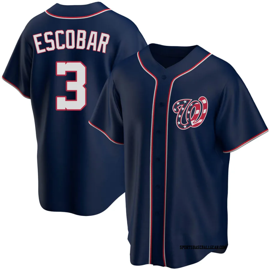 Alcides Escobar Men's Washington Nationals Navy Replica Alternate Team Jersey