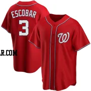 Alcides Escobar Men's Washington Nationals Red Replica Alternate Jersey