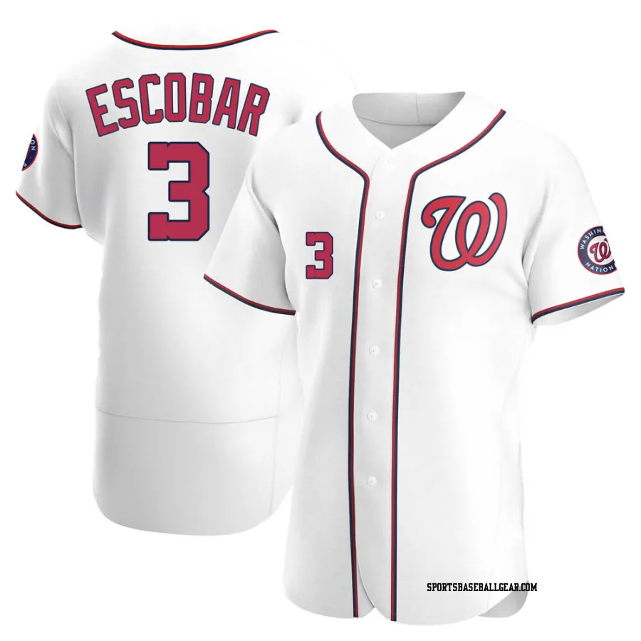 Alcides Escobar Men's Washington Nationals White Authentic Home Jersey