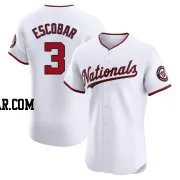 Alcides Escobar Men's Washington Nationals White Elite Home Jersey