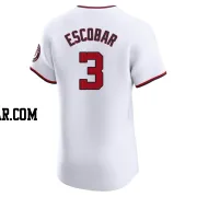 Alcides Escobar Men's Washington Nationals White Elite Home Jersey