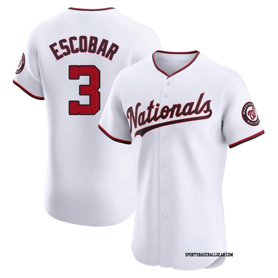 Alcides Escobar Men's Washington Nationals White Elite Home Jersey