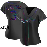 Alcides Escobar Women's Washington Nationals Black Holographic Replica Alternate Jersey