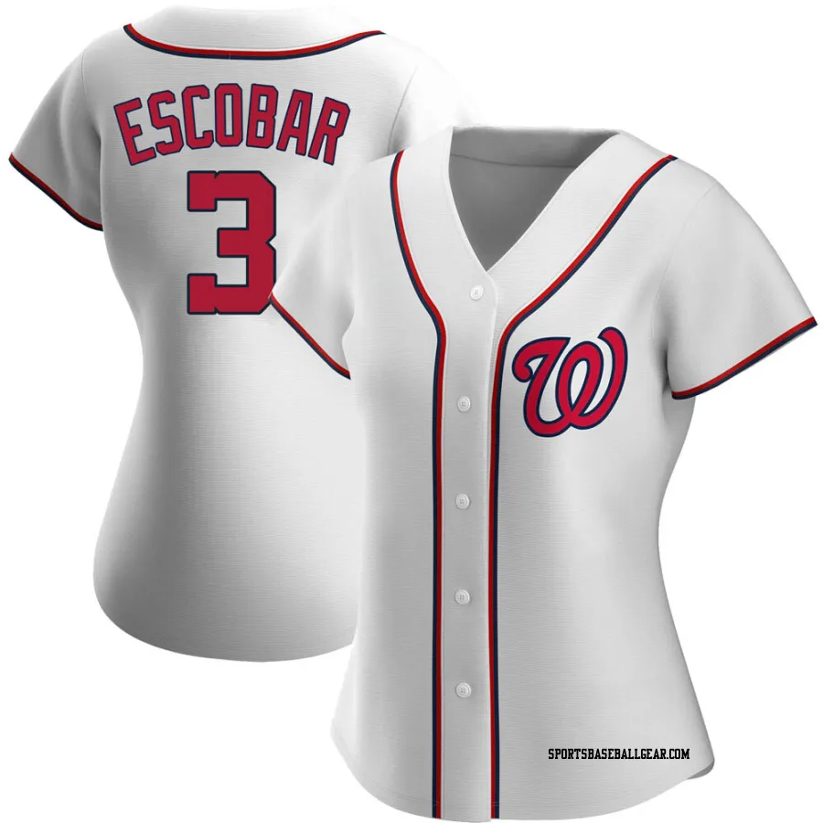 Alcides Escobar Women's Washington Nationals White Authentic Home Jersey