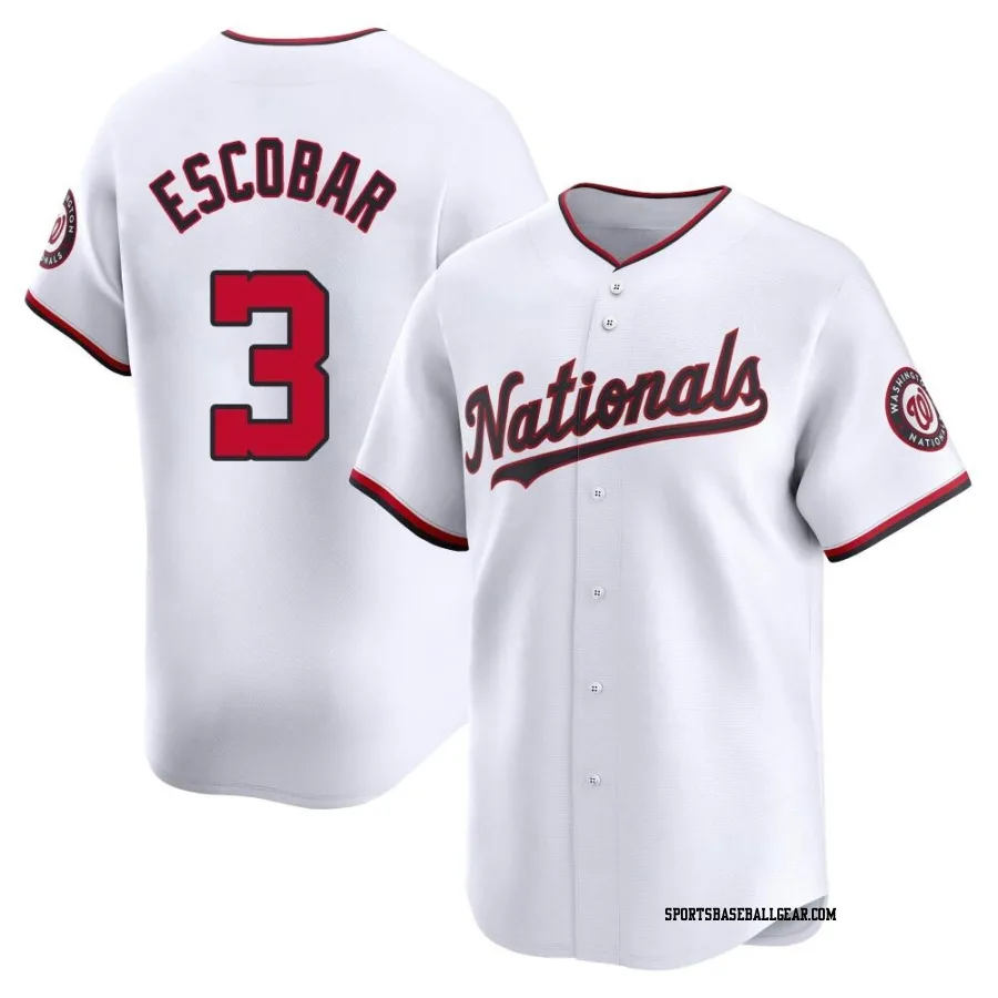 Alcides Escobar Youth Washington Nationals White Limited Home Jersey