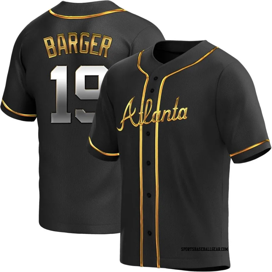 Alec Barger Men's Atlanta Braves Black Golden Replica Alternate Jersey