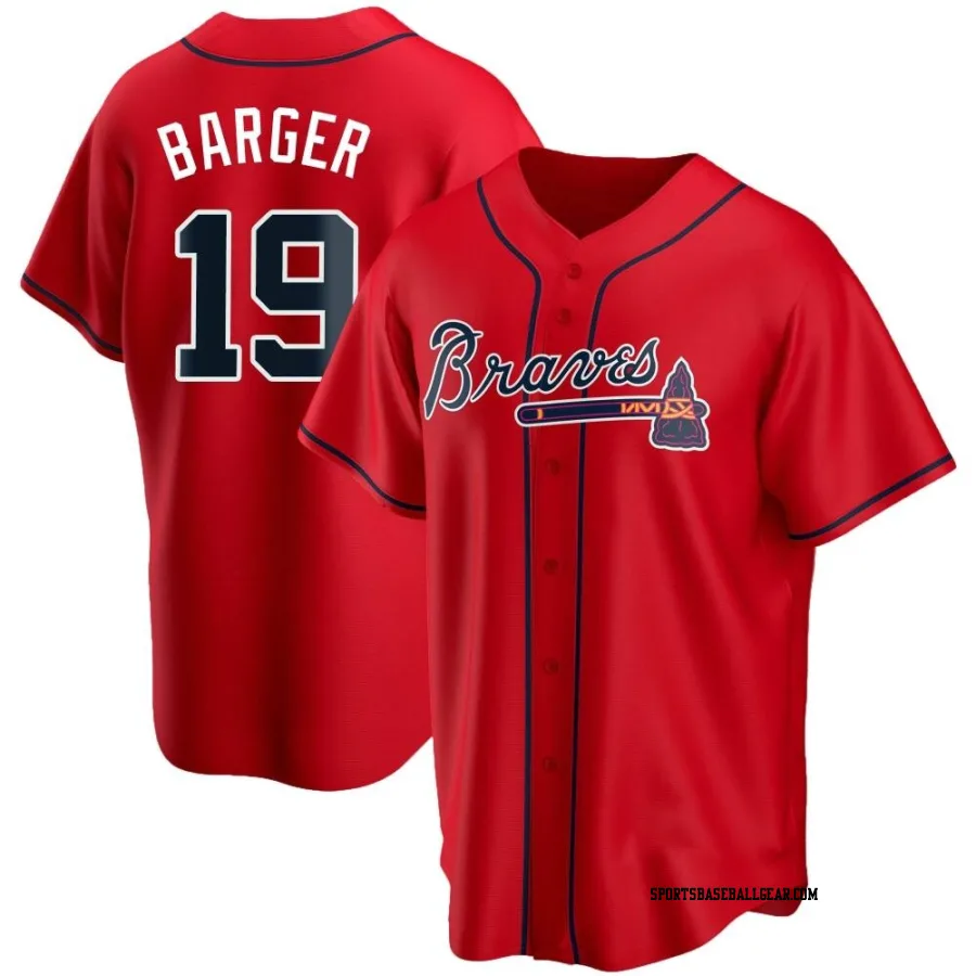 Alec Barger Men's Atlanta Braves Red Replica Alternate Jersey