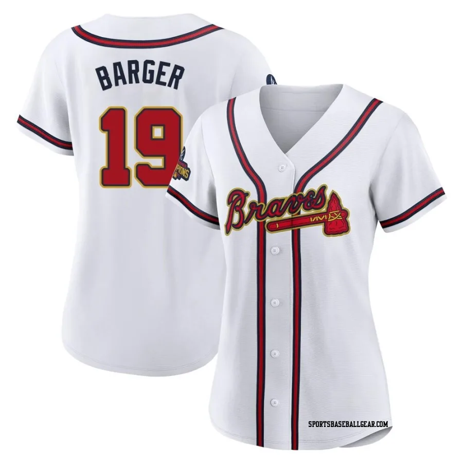 Alec Barger Women's Atlanta Braves Gold Authentic White 2022 Program Jersey