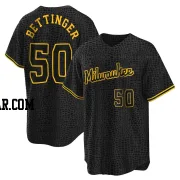 Alec Bettinger Men's Milwaukee Brewers Black Replica Snake Skin City Jersey