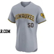 Alec Bettinger Men's Milwaukee Brewers Gray Elite Road Jersey