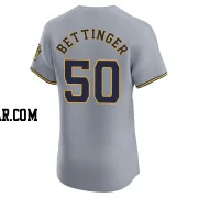 Alec Bettinger Men's Milwaukee Brewers Gray Elite Road Jersey