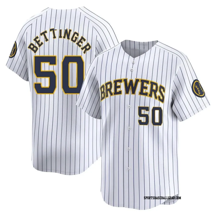 Alec Bettinger Men's Milwaukee Brewers White Limited Alternate Jersey