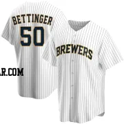 Alec Bettinger Men's Milwaukee Brewers White Replica Home Jersey