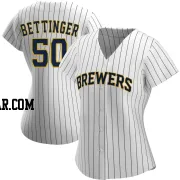 Alec Bettinger Women's Milwaukee Brewers White/Navy Authentic Alternate Jersey