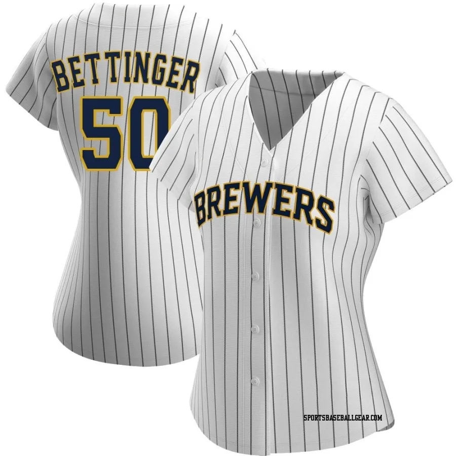 Alec Bettinger Women's Milwaukee Brewers White/Navy Authentic Alternate Jersey