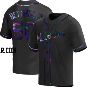 Alec Bettinger Youth Milwaukee Brewers Black Holographic Replica Alternate Jersey