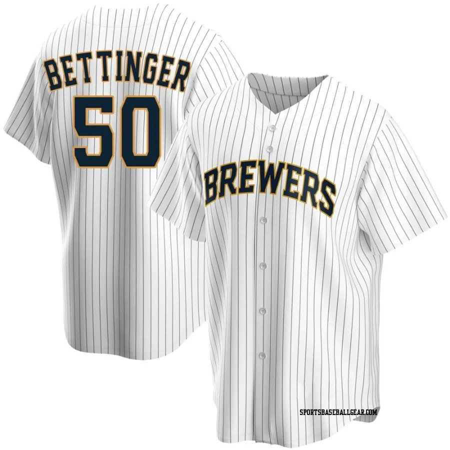 Alec Bettinger Youth Milwaukee Brewers White Replica Home Jersey